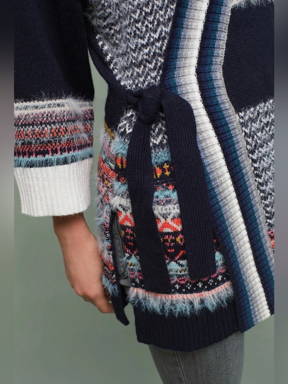 Anthropologie Sleeping On Snow Mixed-Stitch Cardigan - Picture 4 of 11